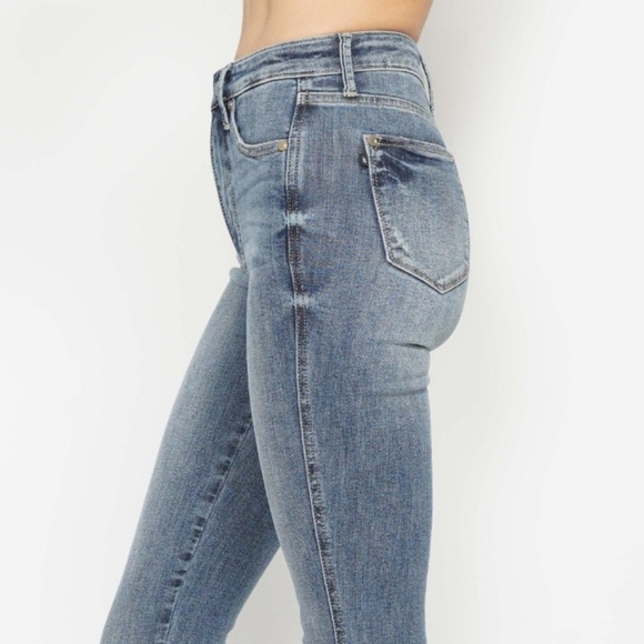 Skinny Judy Blue High-Rise Tummy Control Stretch Denim Jeans Slim Ankle Pants - Picture 6 of 15